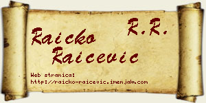 Raičko Raičević vizit kartica